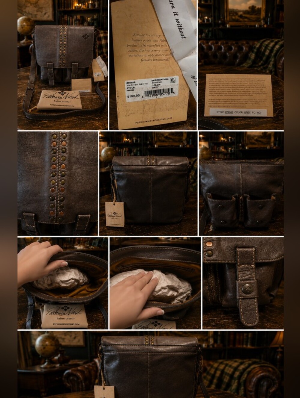 NWT Patricia Nash ARMENO | Rare Unused Italian Leather Adventure Messenger Bag - Picture 2 of 3
